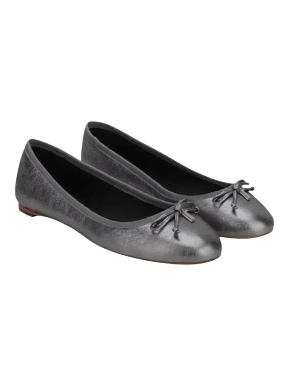 Coach NIB Flatiron Metallic Gunmetal Ballet Flat Neutral/Luxury/Minimalist - 8